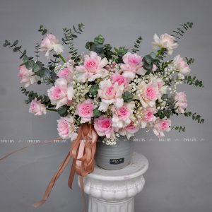 dallasflower-lanhodiep-Lẵng Hoa Hồng Chúc Mừng - L015