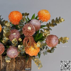 dallasflower-lanhodiep-hoakhaitruong-Lẵng Hoa Chúc Mừng Cúc Mẫu Đơn Cam - L020