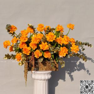 dallasflower-lanhodieep-Lẵng Hoa Hồng Chúc Mừng Màu Vàng Gold - L018