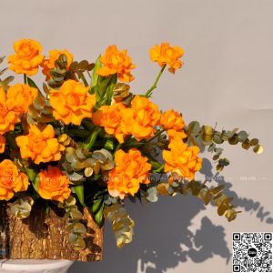 dallasflower-lanhodieep-Lẵng Hoa Hồng Chúc Mừng Màu Vàng Gold - L018