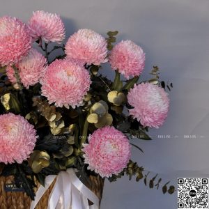 Lẵng Hoa Chúc Mừng Cúc Mẫu Đơn Cam - L022