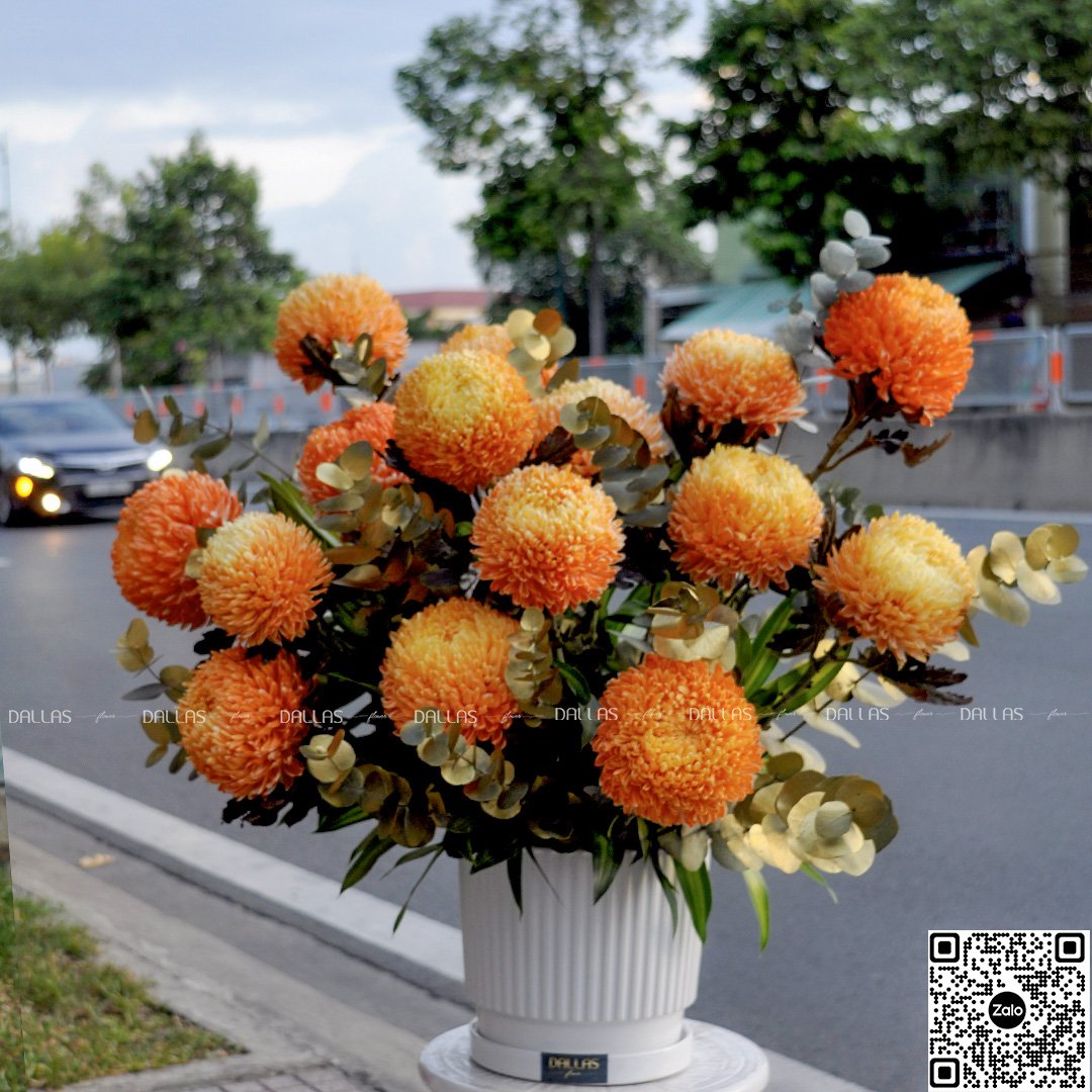 Dallas-Dallasflower-Lẵng Hoa Chúc Mừng Cúc Mẫu Đơn Cam - L021 Dallas-Dallasflower-Lẵng Hoa Chúc Mừng Cúc Mẫu Đơn Cam - L021