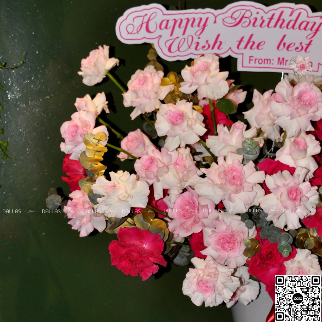 Dallasflower-lanhodiep-Lẵng Hoa Hồng Chúc Mừng - L014 Dallasflower-lanhodiep-Lẵng Hoa Hồng Chúc Mừng - L014