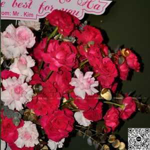 Dallasflower-lanhodiep-Lẵng Hoa Hồng Chúc Mừng - L014