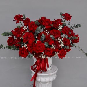 dallasflower-lanhodiep-Lẵng Hoa Hồng Chúc Mừng - L07