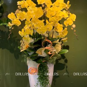 Chậu Lan Hồ Điệp Màu Vàng Gold 10 Cành (Đ10-NV1/01)