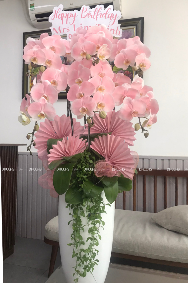 Chậu Lan Hồ Điệp Hồng Pastel Signature 6 Cành (Đ6-NH1/02) Chậu Lan Hồ Điệp Hồng Pastel Signature 6 Cành (Đ6-NH1/02)