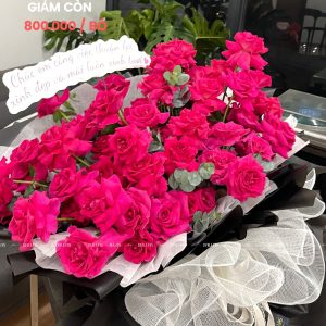 Bó Hoa Hồng Pink Floyd 60 Bông Siêu To (B01-60)