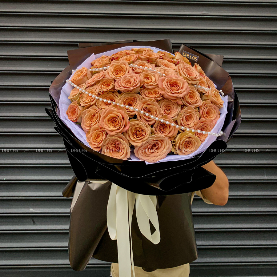 Bó Hoa Hồng Cappuccino 55 Bông (B09-55) Bó Hoa Hồng Cappuccino 55 Bông (B09-55)