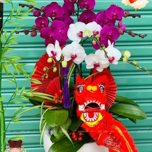 Chậu Lan Hồ Điệp Trang Trí Chủ Đề Trung Thu - 8 Cành (Đ8-Mix1/04)